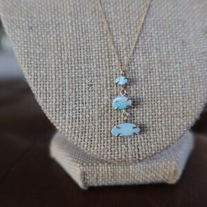 $1000 Melissa Joy Manning 3 Australian opals and 14K gold necklace pendant MJM